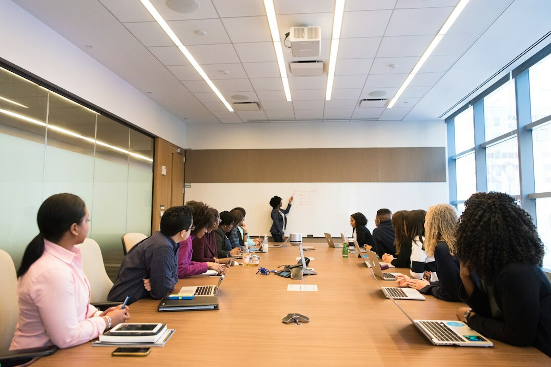corporate team in meeting