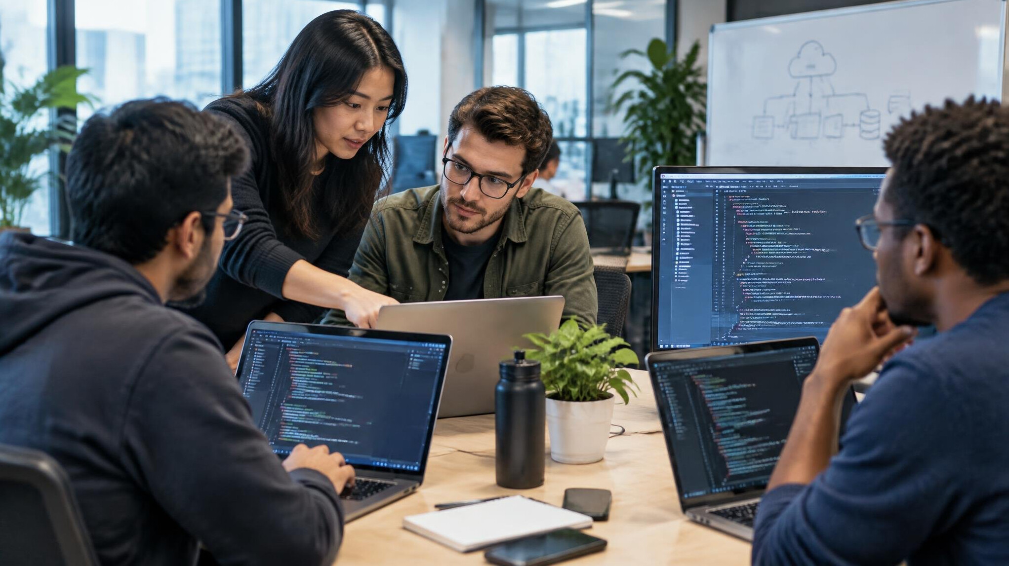 team of developers in office